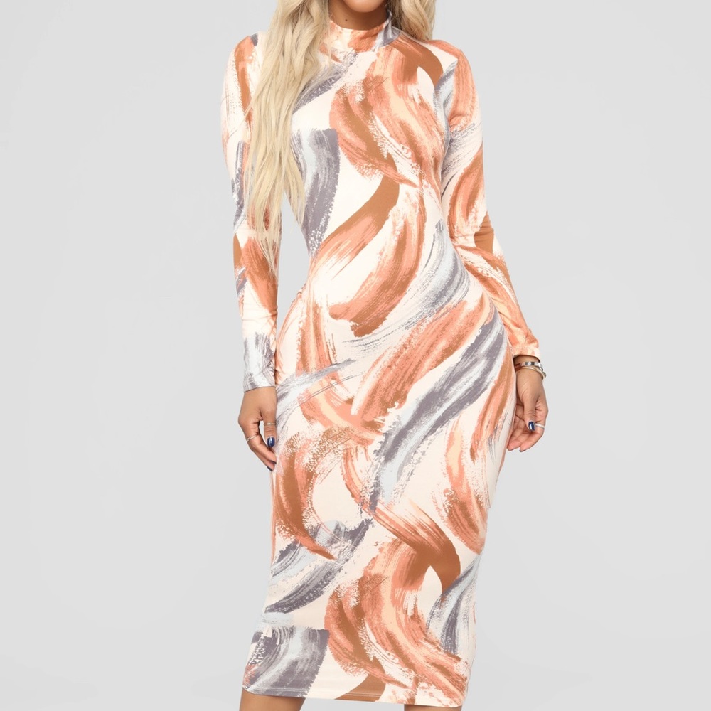 Midi nude dress
